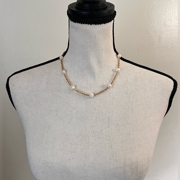 Freshwater Pearl Satellite Station Necklace 18k Gold Filled - Picture 3 of 5